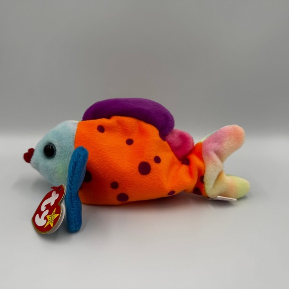 Ty Beanie Baby LIPS the Tropical Fish (8-inch) NEW MWMTs Stuffed Animal Toy - Picture 2 of 4